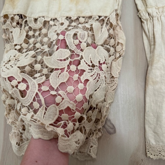 NWT Women's Medium Overalls Tan Cream Bohemian Crochet - Picture 4 of 16